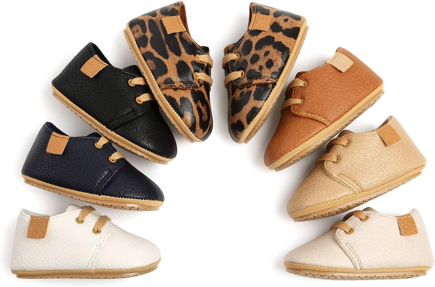 RVROVIC Baby Boys Girls Trainers Non-Slip Oxford Loafer Flats Infant Toddler PU Leather Soft Sole Baby Shoes