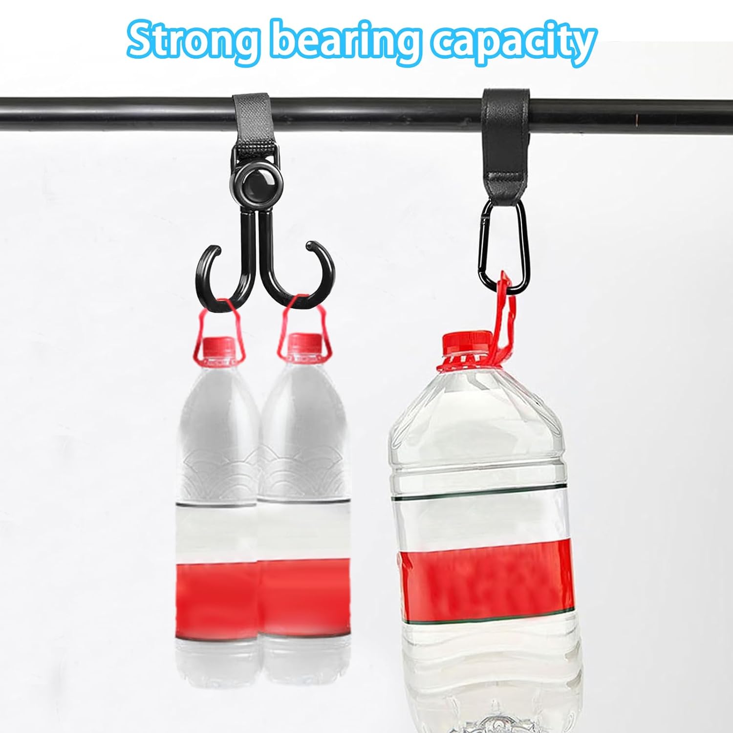 8 Stück Klettverschluss Kinderwagen Haken Set für Wickeltaschen,Leder Taschenhaken für Rucksäcken, Geldbörsen usw,Universelle Kinderwagen Zubehör für Aufhängen Von Taschen Und Einkaufen(Schwarz)