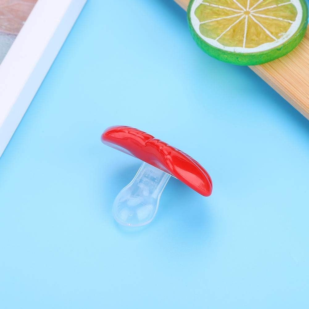 Baby Schnuller Lustiger Lippen Schnuller Dummy Lebensmittel Qualität Silikon Beißring Massieren Baby Schnuller(rot)