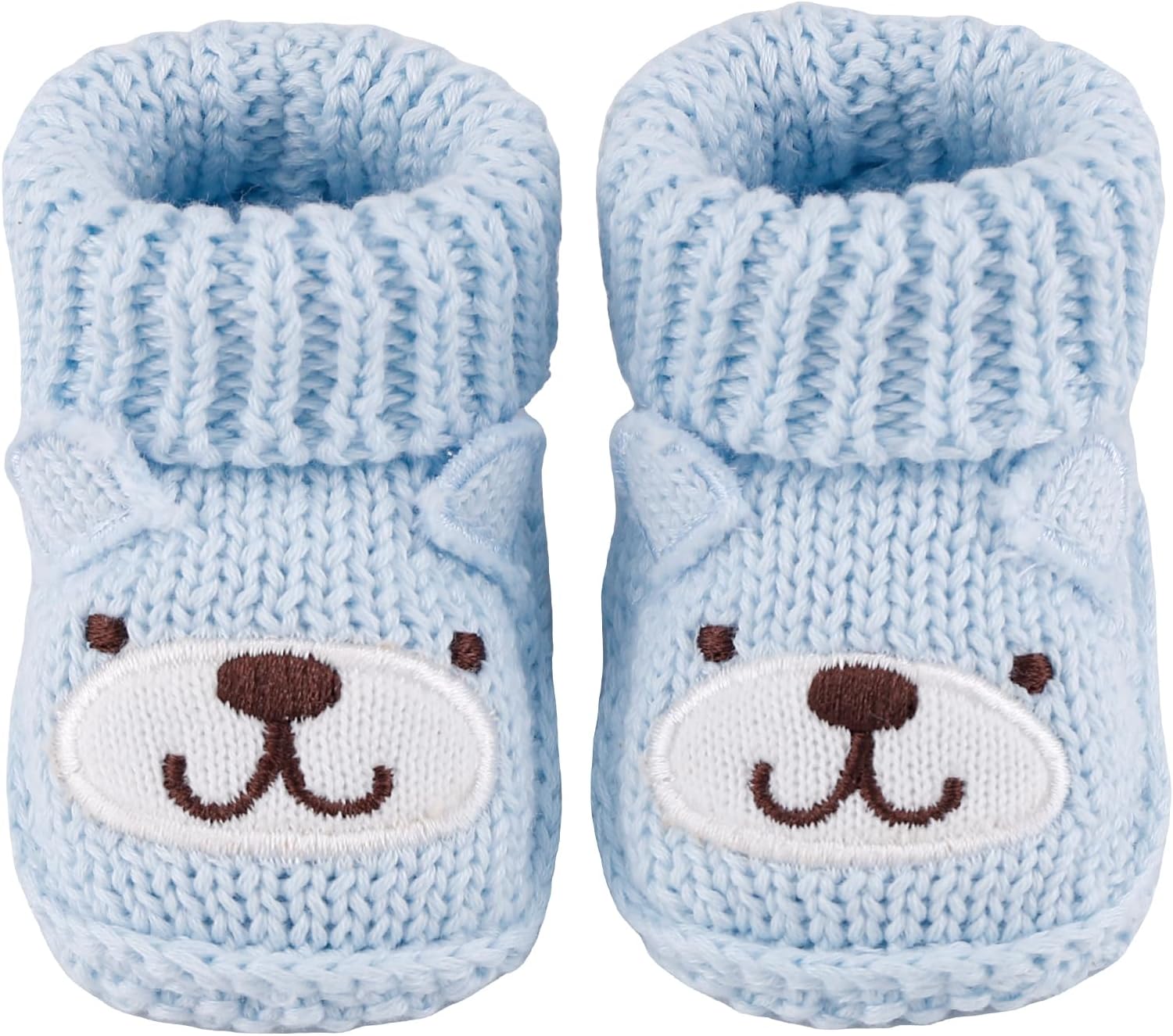 LACOFIA 2 Pairs Newborn Knitted Baby Shoes Soft Baby Boys Girls Ankle Boots 0-3 Months