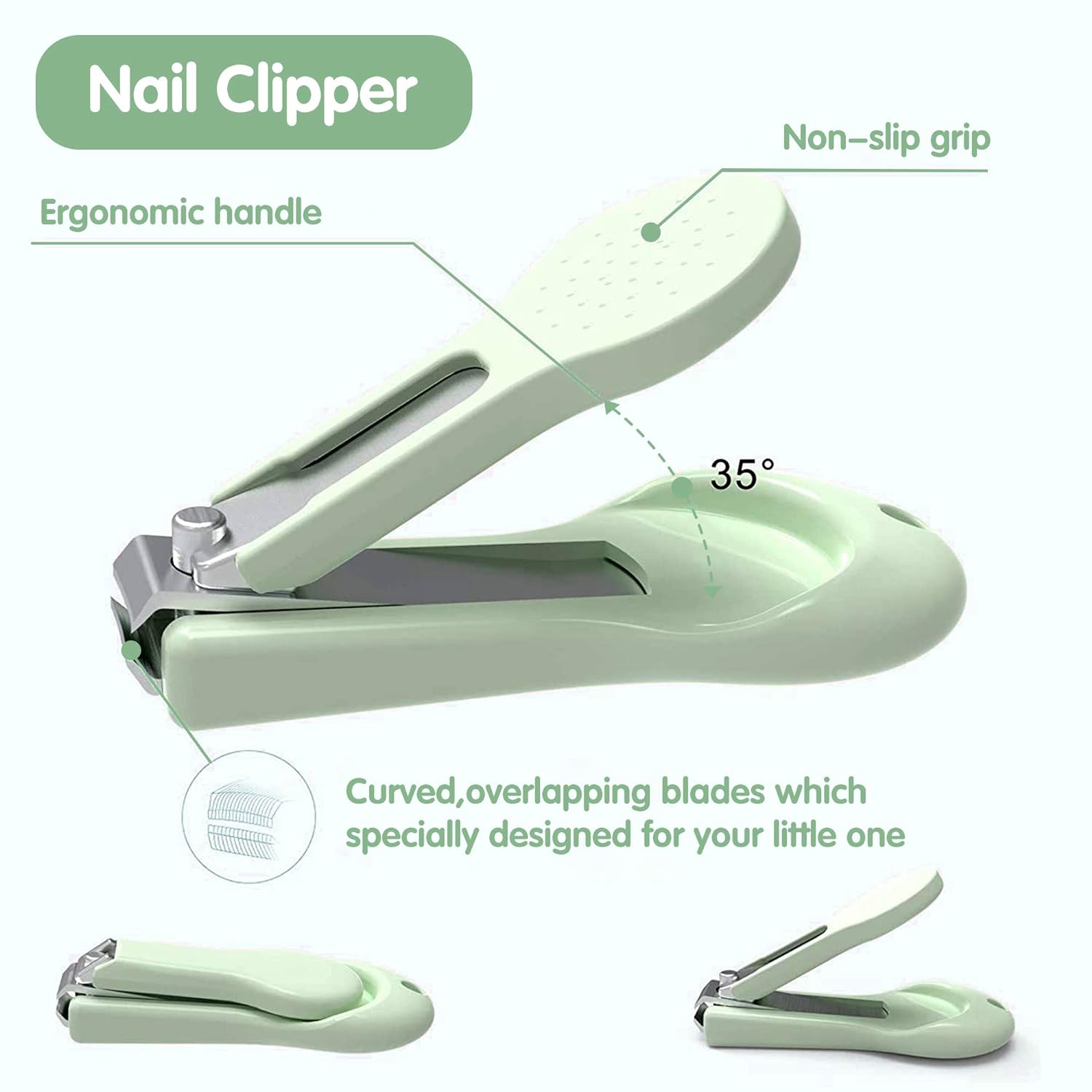 HyAdierTech Baby Care Set With Baby Nail Scissors, For Fingernails And Toenails, With Nail Clippers, Nail Scissors, Nail File and Tweezers For Children And Newborns In Sweet Owl Gift Packaging (B)