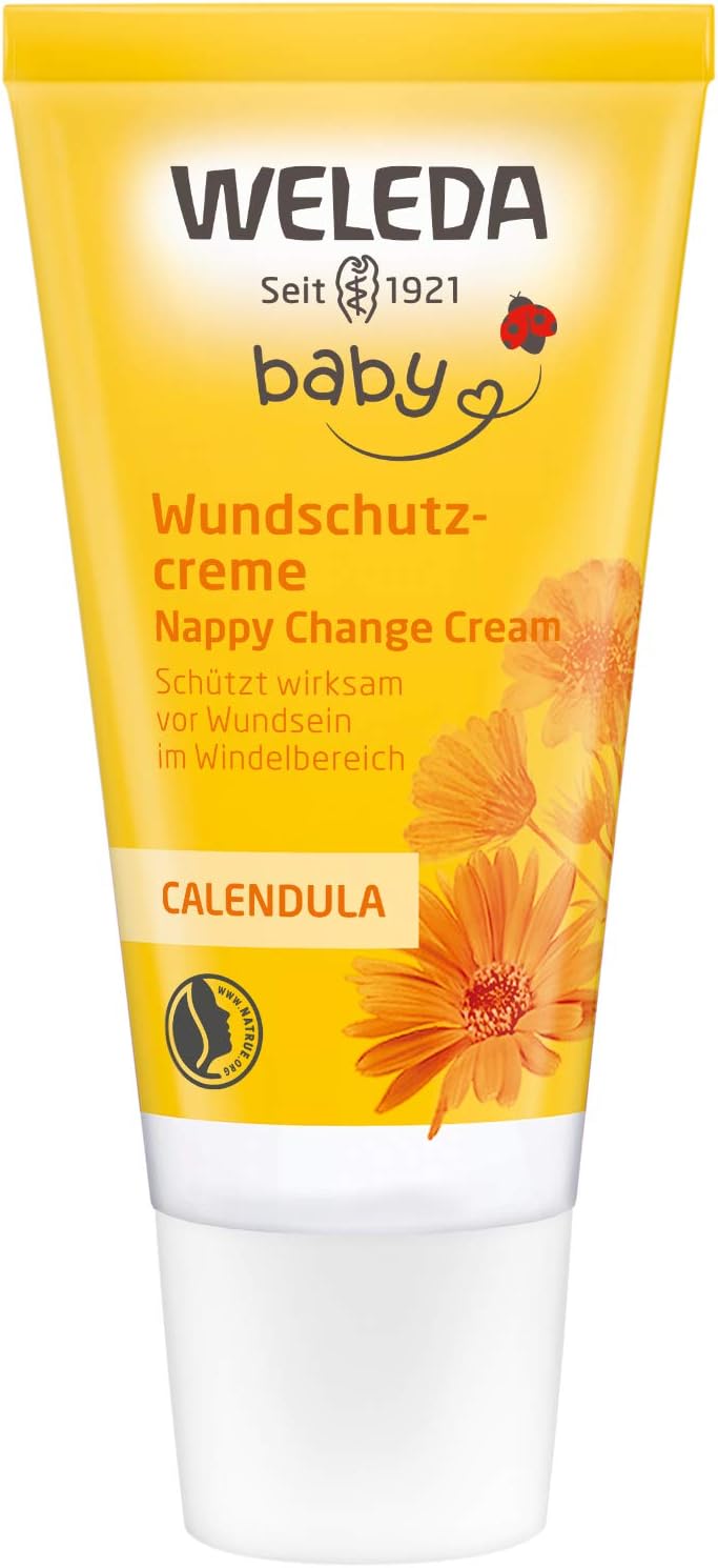 WELEDA Bio Baby Calendula Wundschutzcreme 75ml - Naturkosmetik Babypflege Windelcreme schützt empfindlicher Babyhaut im Windelbereich - [Die Verpackung kann variieren]