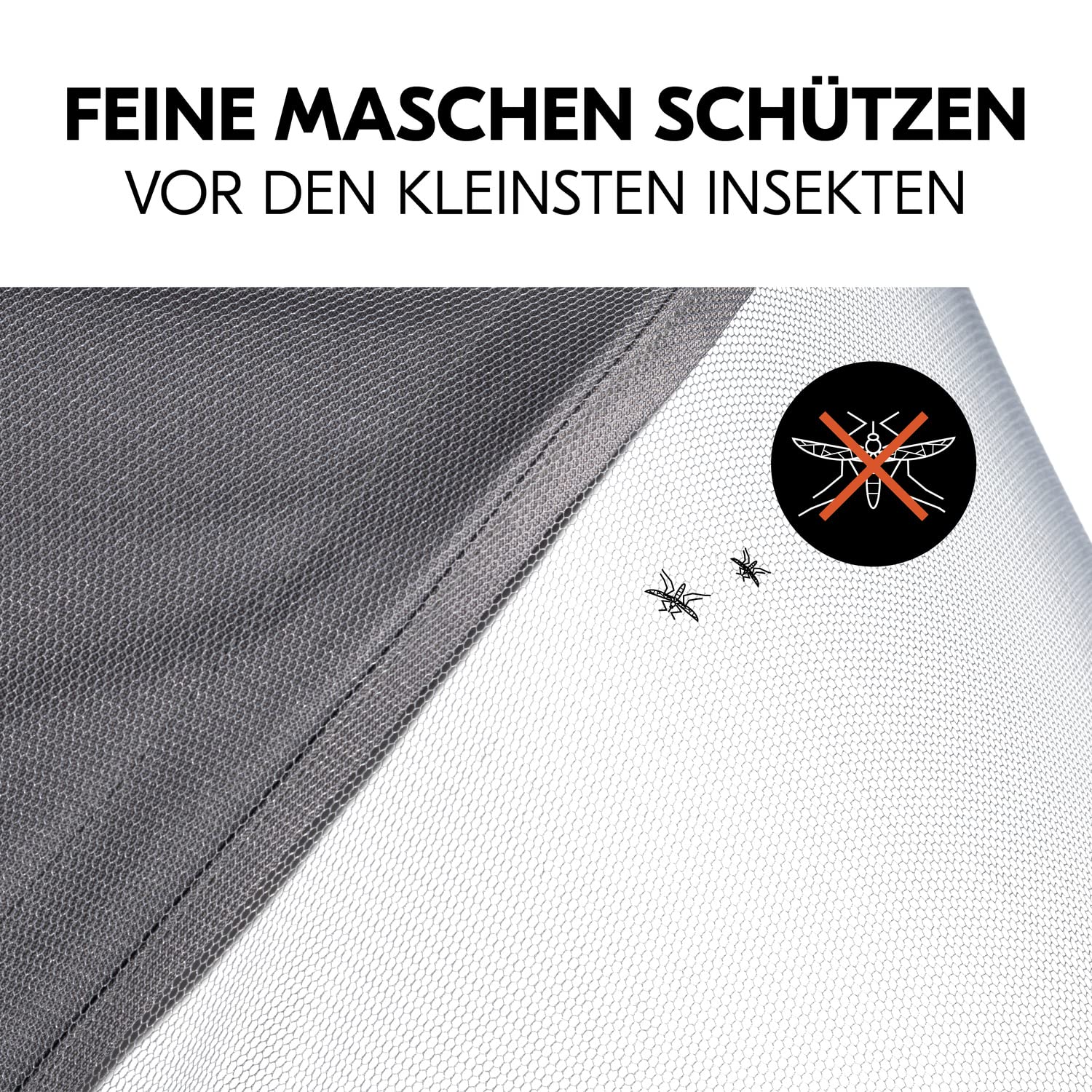 Hauck Universal Insect Protection for Pushchairs and Buggies, Tear-Resistant Mesh, Flexible Elastic, Machine Washable, Small Foldable, Mosquito Net Against Insects, Mosquitoes and Wasps, Grey