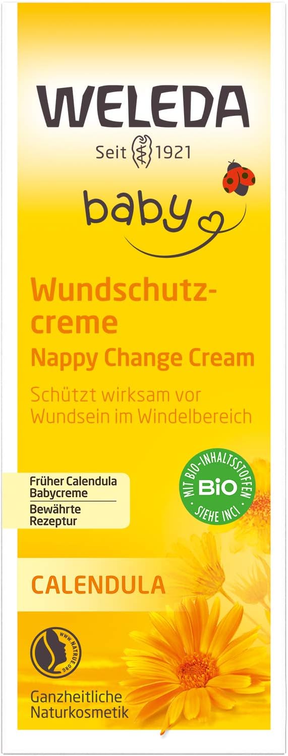 WELEDA Bio Baby Calendula Wundschutzcreme 75ml - Naturkosmetik Babypflege Windelcreme schützt empfindlicher Babyhaut im Windelbereich - [Die Verpackung kann variieren]