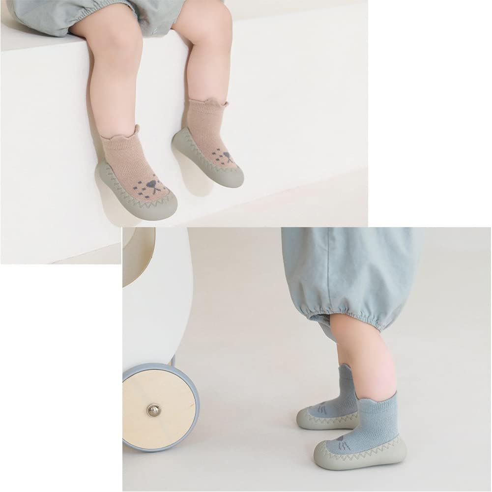 Exemaba Baby Socks Shoes, Non-Slip, Cute Cartoon, Soft Knitting, Baby Floor Shoes, Toddler Shoes for Girls and Boys